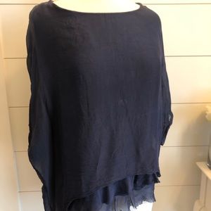 Beautiful navy flowy top